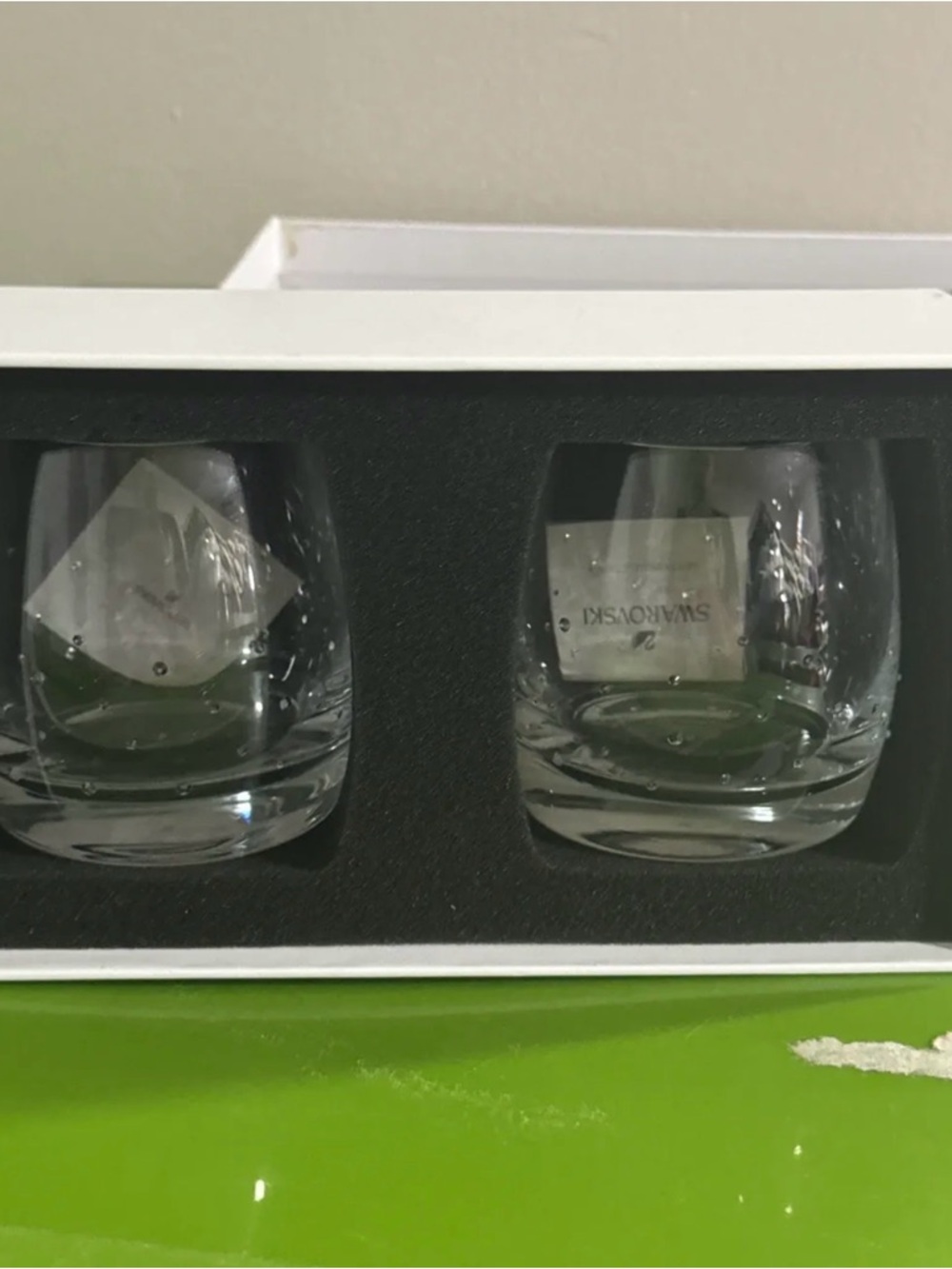 Swarovski Clear Crystal Double Tumbler Set with Faceted Accents